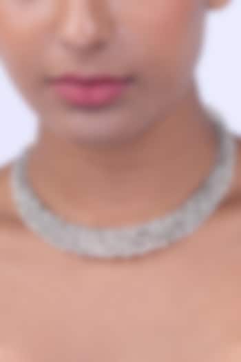 18kt Yellow Gold Finish Round-Shaped Diamond Hasli Necklace by Nornament at Pernia's Pop Up Shop