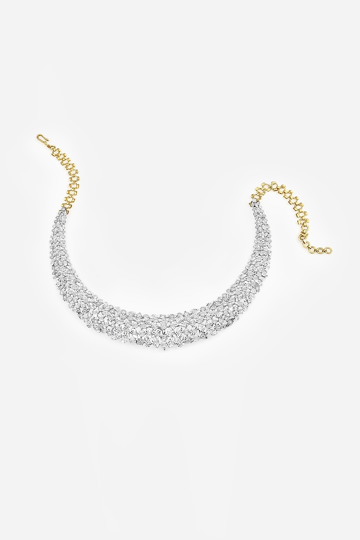 18kt Yellow Gold Finish Round-Shaped Diamond Hasli Necklace by Nornament at Pernia's Pop Up Shop