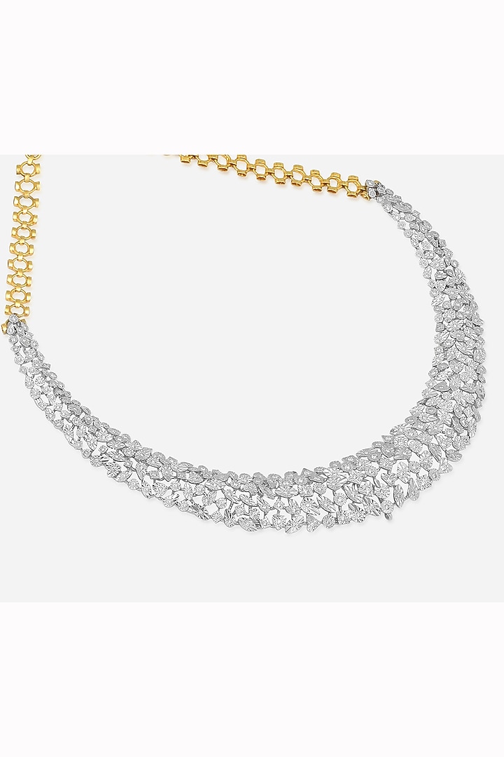 18kt Yellow Gold Finish Round-Shaped Diamond Hasli Necklace by Nornament at Pernia's Pop Up Shop