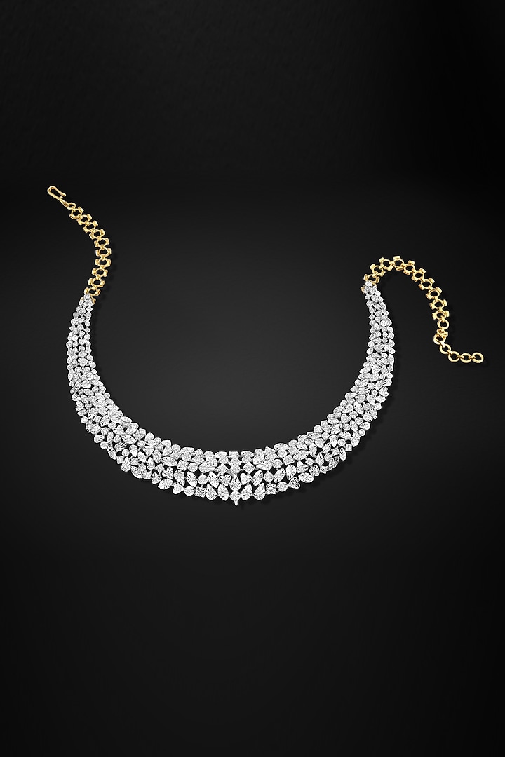 18kt Yellow Gold Finish Round-Shaped Diamond Hasli Necklace by Nornament at Pernia's Pop Up Shop