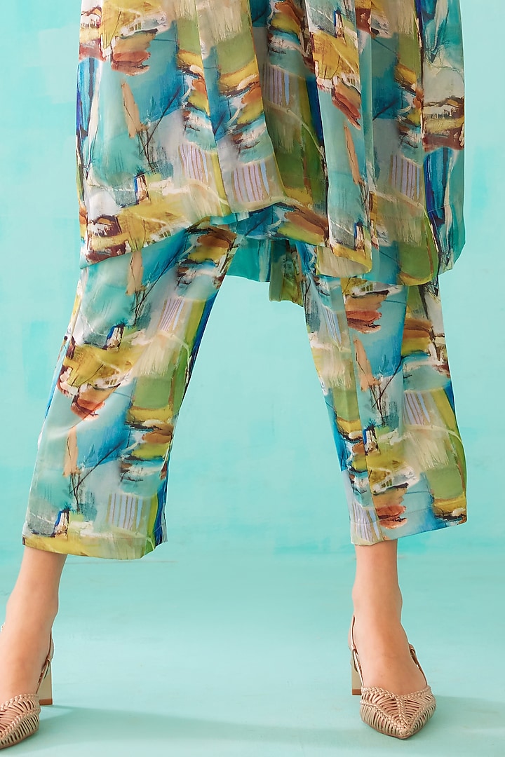 Multi-Colored Satin Georgette Blend Printed Tunic by NORN INDIA at Pernia's Pop Up Shop