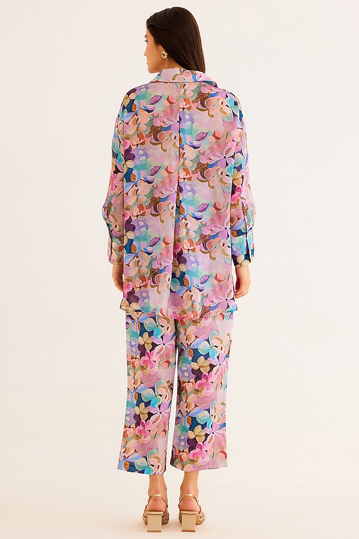Multi-Colored Satin Georgette Blend Printed Shirt by NORN INDIA at Pernia's Pop Up Shop