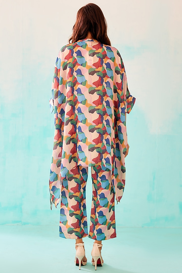 Multi-Colored Satin Georgette Blend Printed Kaftan by NORN INDIA at Pernia's Pop Up Shop