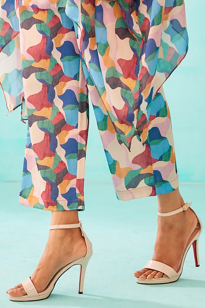 Multi-Colored Satin Georgette Blend Printed Kaftan by NORN INDIA at Pernia's Pop Up Shop