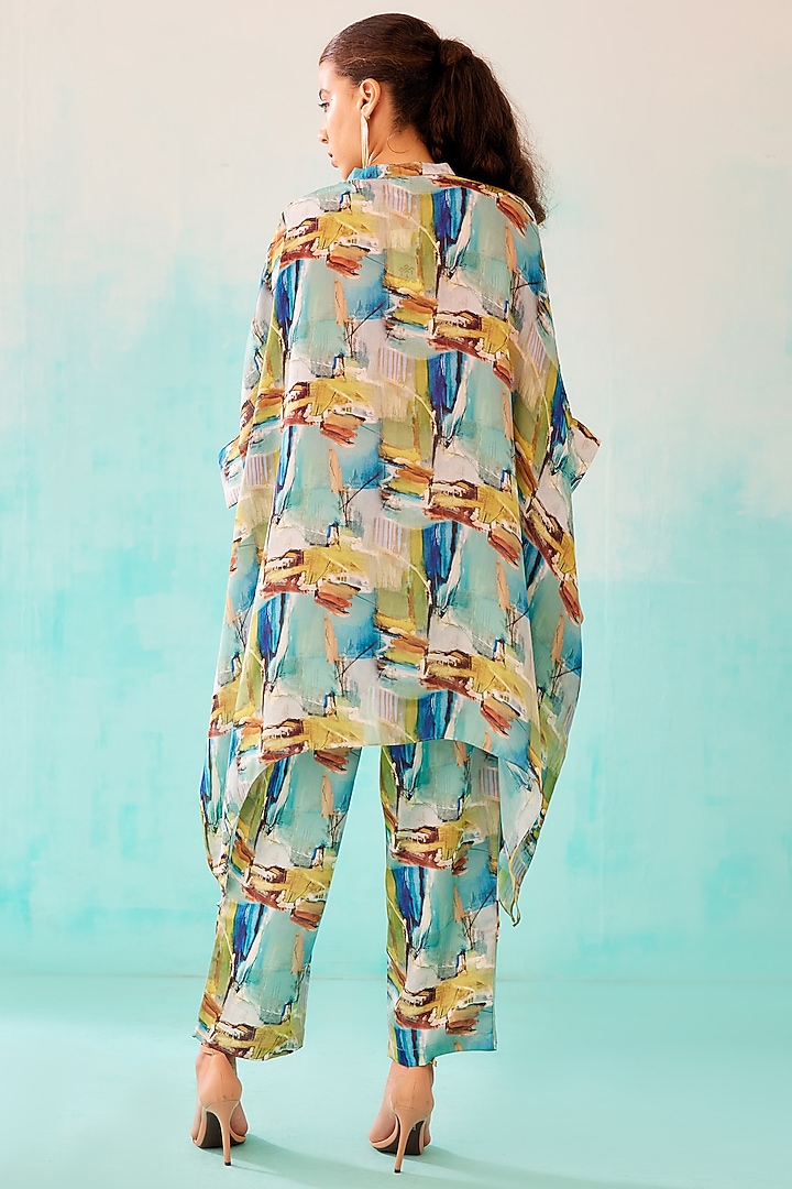 Multi-Colored Satin Georgette Blend Printed Kaftan by NORN INDIA at Pernia's Pop Up Shop