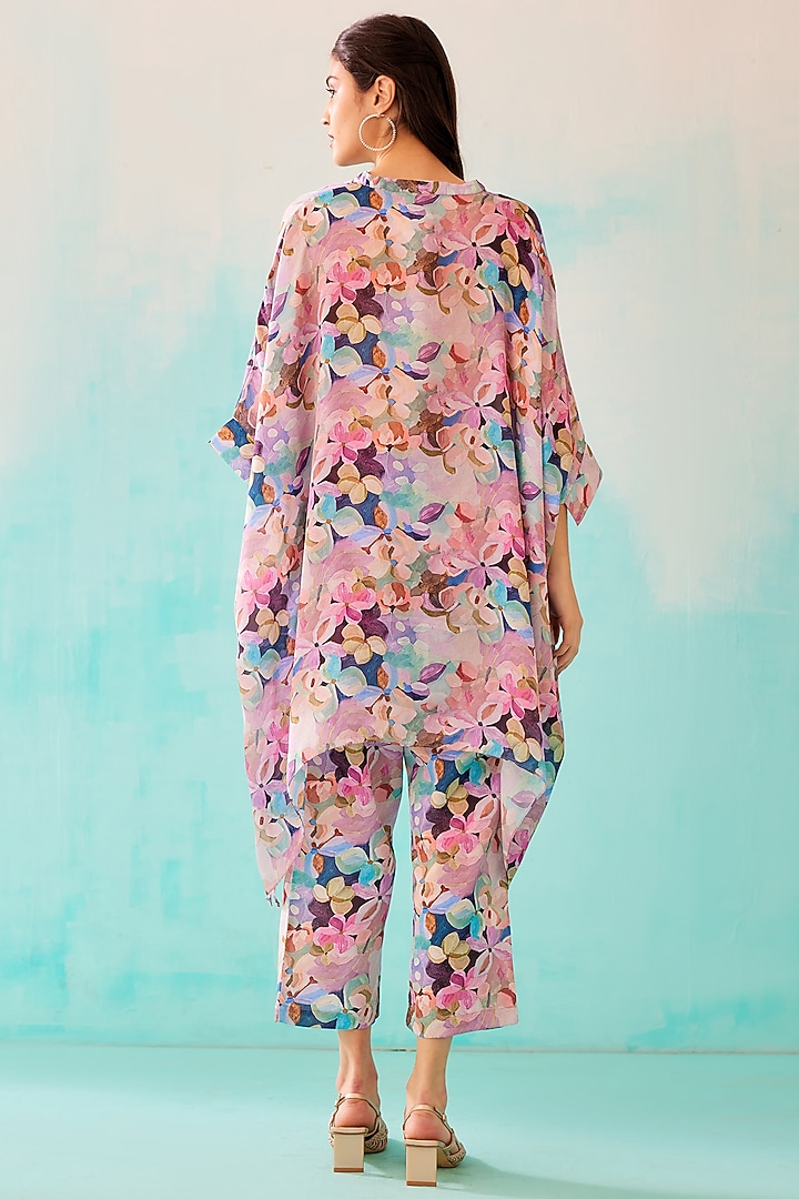 Multi-Colored Satin Georgette Blend Printed Kaftan by NORN INDIA at Pernia's Pop Up Shop