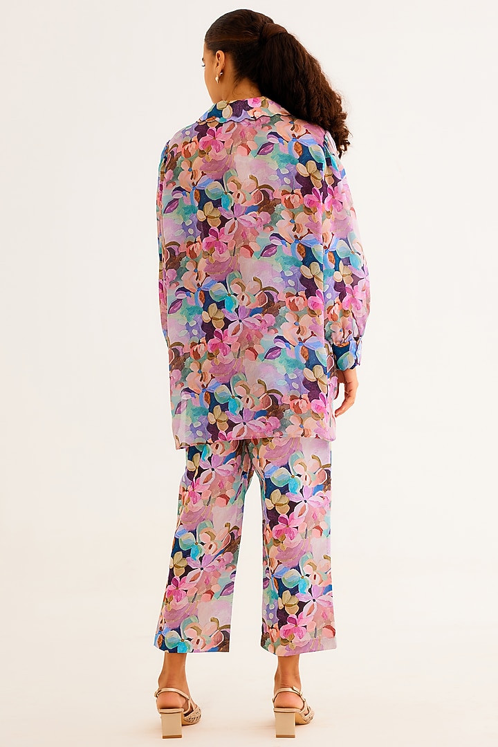 Multi-Colored Satin Georgette Blend Printed Shirt by NORN INDIA at Pernia's Pop Up Shop