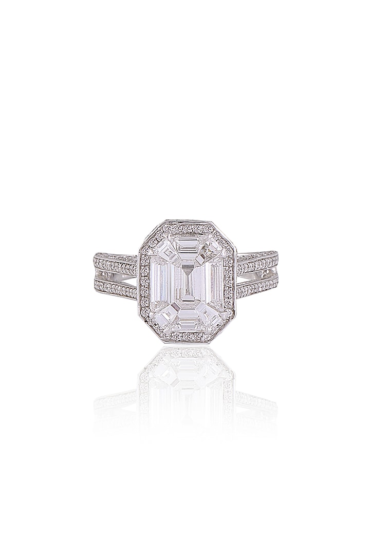 White Plated Diamond Ring by Notandas Jewellers