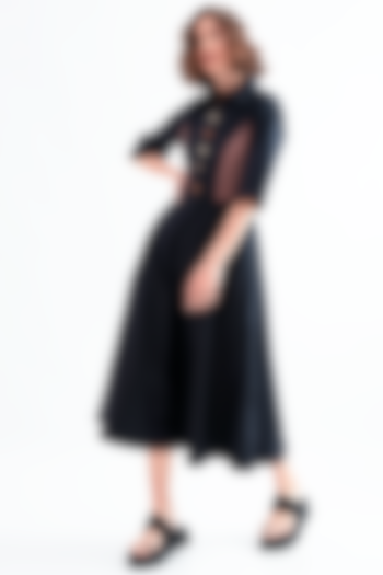 Black Cotton Poplin Summer Dress by Notebook at Pernia's Pop Up Shop