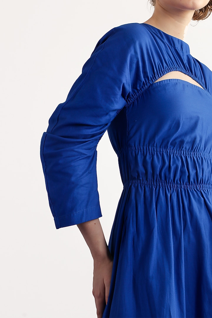 Electric Blue Cotton Poplin Midi Shirt Dress by Notebook at Pernia's Pop Up  Shop 2026