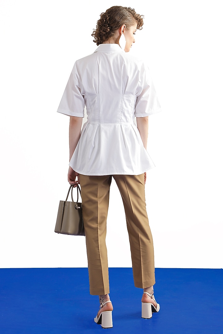 Off-White Cotton Poplin Shirt by Notebook at Pernia's Pop Up Shop