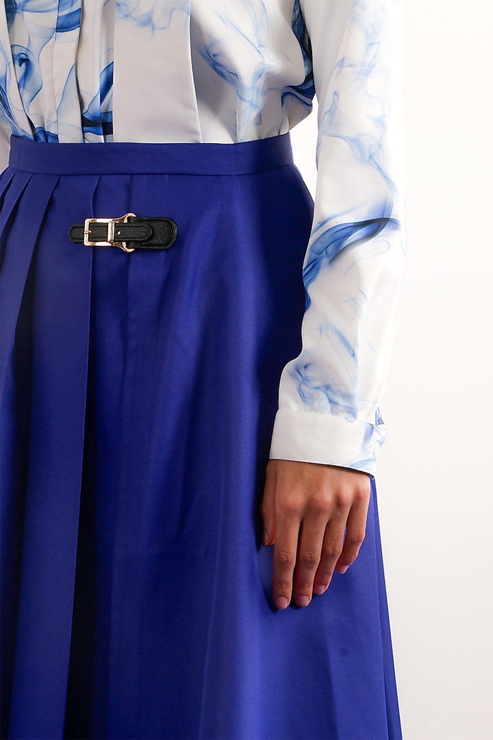 Blue & White Terry Rayon Shirt by Notebook at Pernia's Pop Up Shop