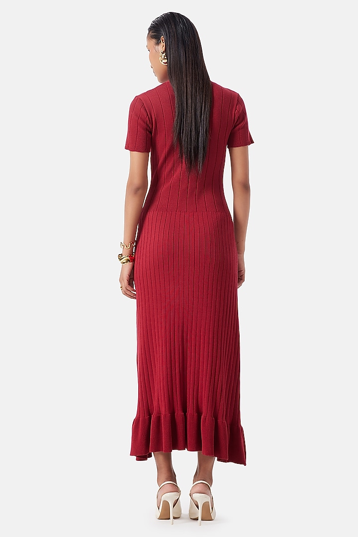 Red Polyester Maxi Summer Dress by Notebook at Pernia's Pop Up Shop