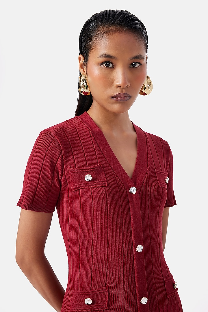 Red Polyester Maxi Summer Dress by Notebook at Pernia's Pop Up Shop