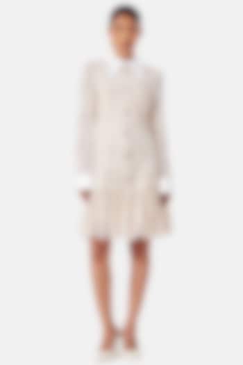 Cream Polyester Vacation Shirt Dress by Notebook at Pernia's Pop Up Shop