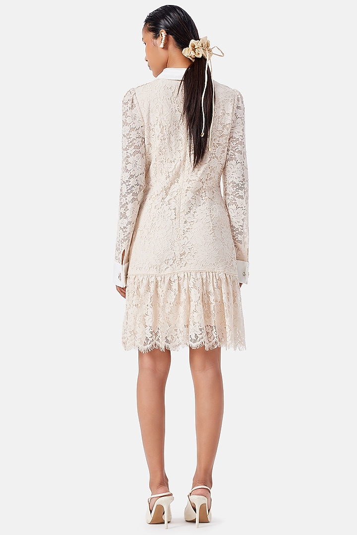 Cream Polyester Vacation Shirt Dress by Notebook at Pernia's Pop Up Shop