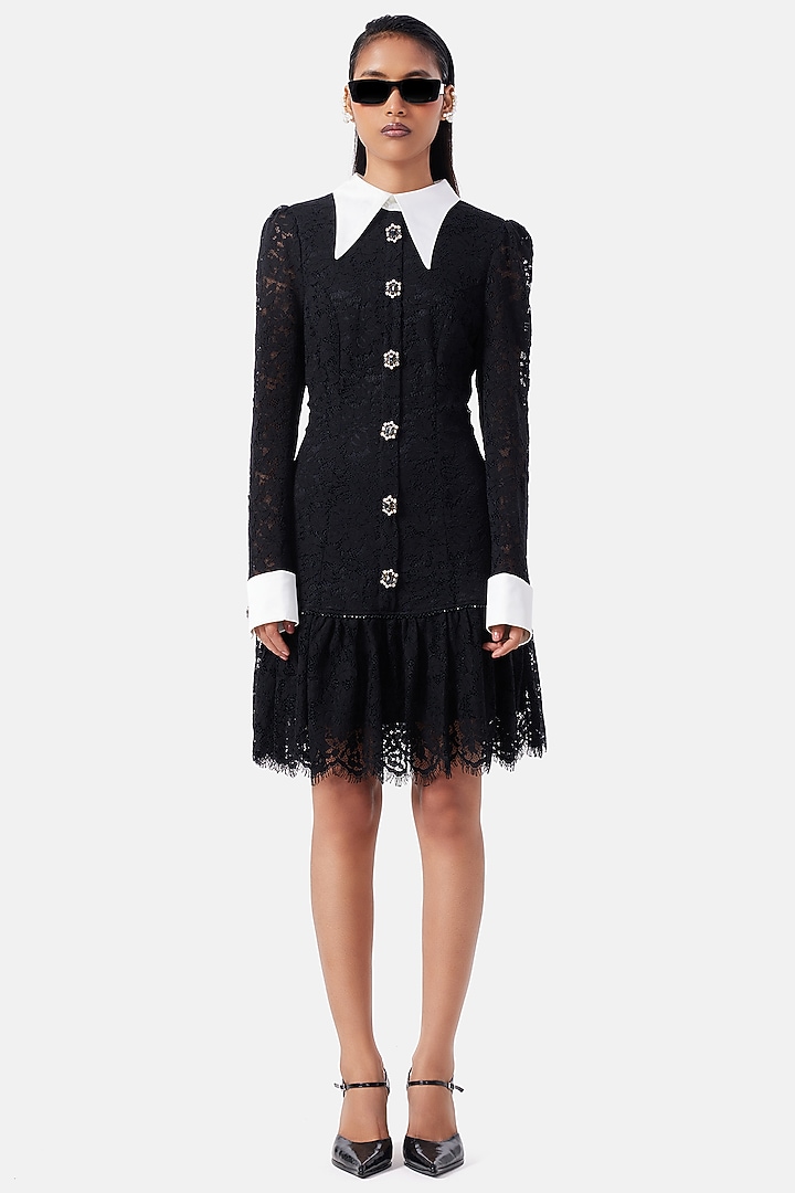 Black Polyester Vacation Shirt Dress by Notebook at Pernia's Pop Up Shop