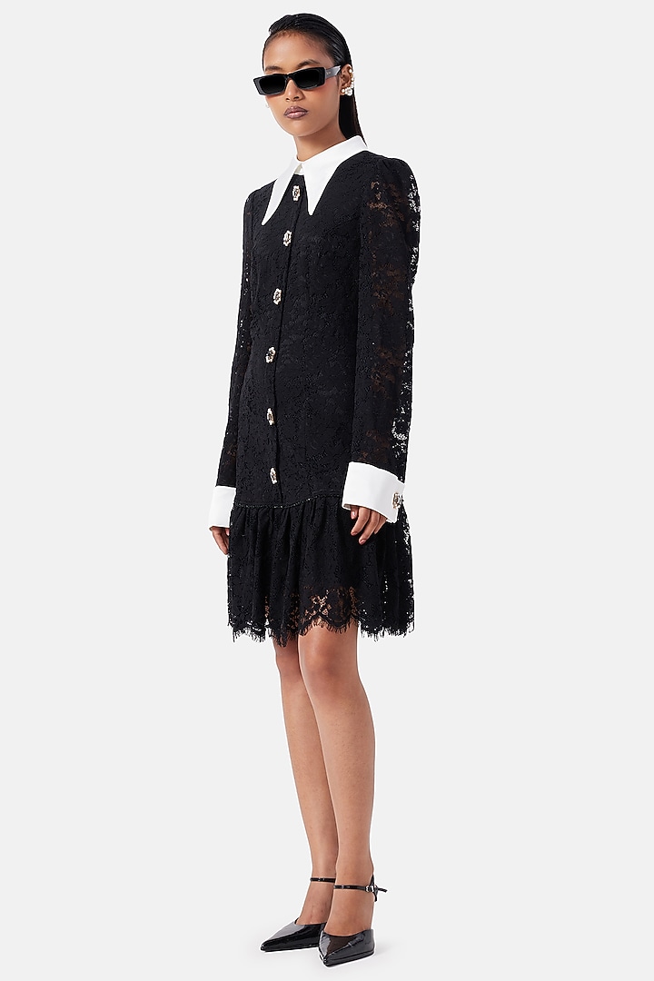 Black Polyester Vacation Shirt Dress by Notebook at Pernia's Pop Up Shop