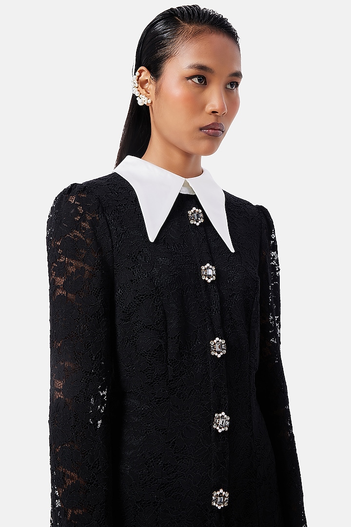 Black Polyester Vacation Shirt Dress by Notebook at Pernia's Pop Up Shop