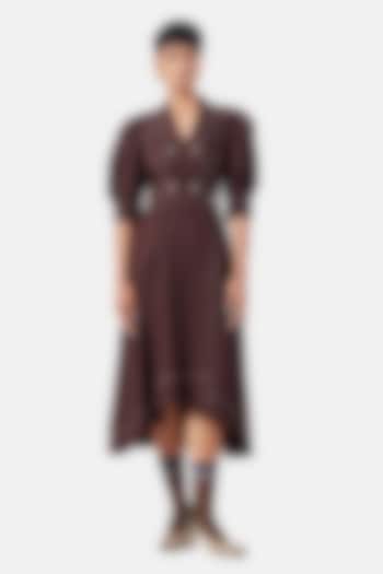 Chocolate Brown Cotton Twill Summer Dress by Notebook at Pernia's Pop Up Shop