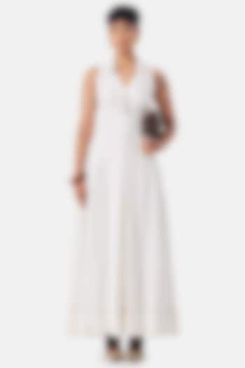Cream Linen Viscose Maxi Summer Dress by Notebook at Pernia's Pop Up Shop