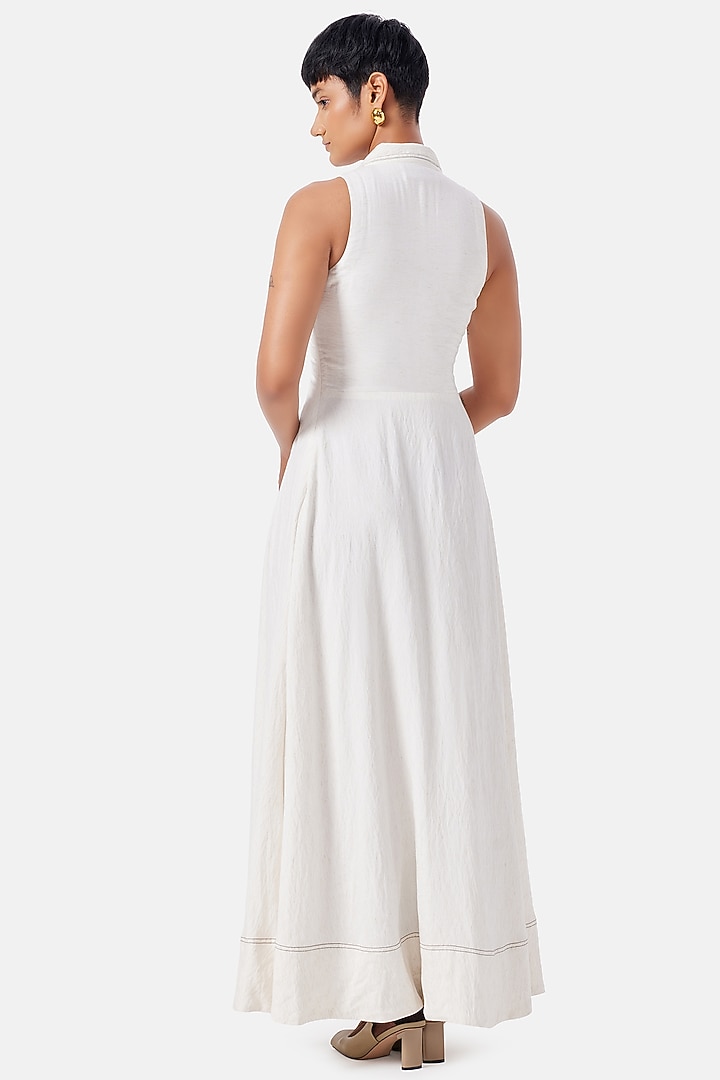 Cream Linen Viscose Maxi Summer Dress by Notebook at Pernia's Pop Up Shop