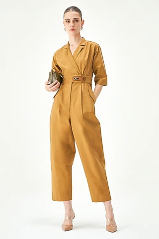 Camel-Colored Cotton Jumpsuit by Notebook