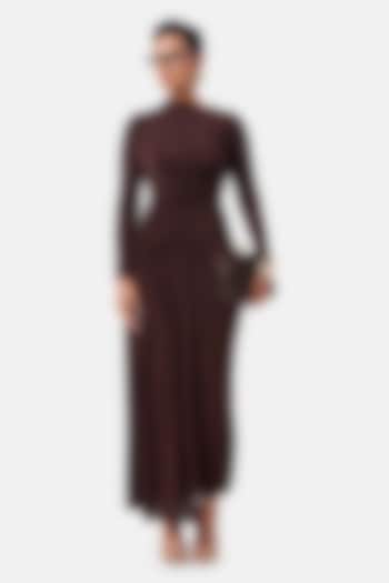 Chocolate Brown Polyester Vacation Dress by Notebook at Pernia's Pop Up Shop