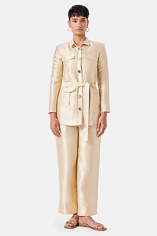  Gold Polyester Co-Ord Set  by Notebook