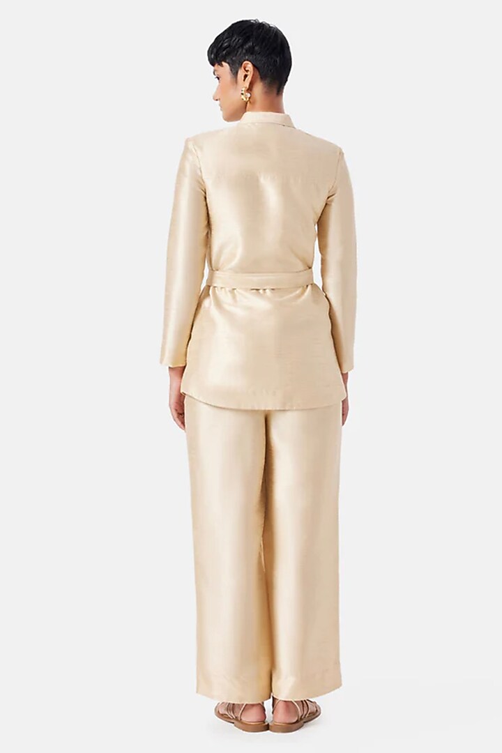 Gold Polyester Co-Ord Set by Notebook at Pernia's Pop Up Shop
