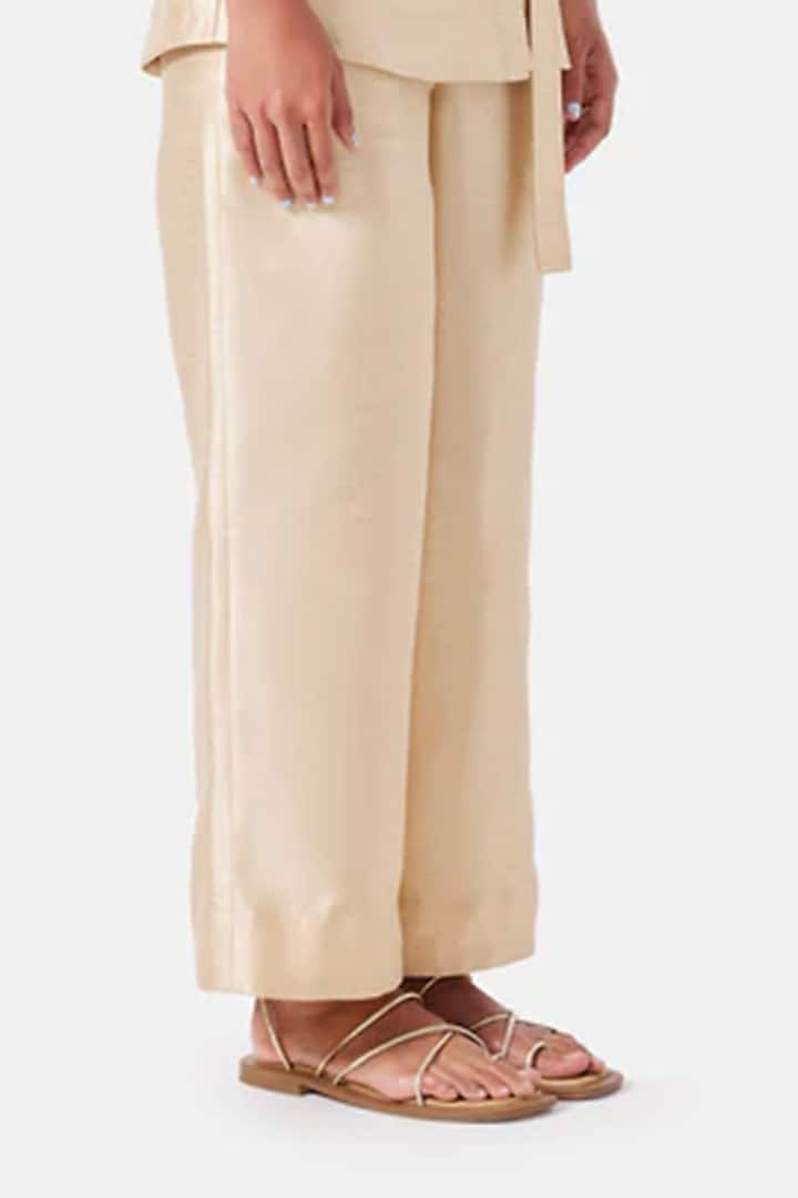 Gold Polyester Co-Ord Set by Notebook at Pernia's Pop Up Shop