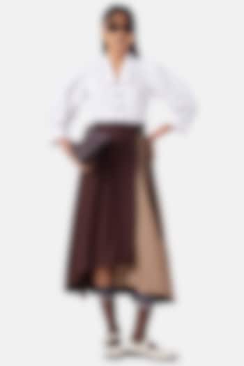 White & Brown Cotton Summer Dress by Notebook at Pernia's Pop Up Shop
