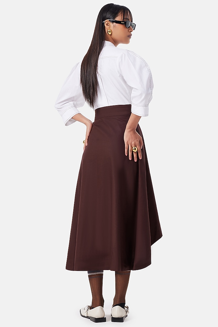 White & Brown Cotton Summer Dress by Notebook at Pernia's Pop Up Shop