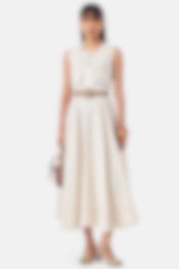 Khaki Linen Maxi Summer Dress by Notebook at Pernia's Pop Up Shop