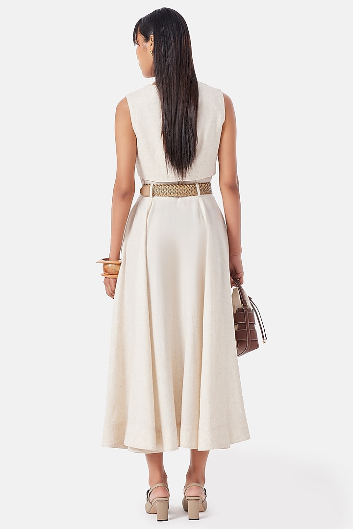 Khaki Linen Maxi Summer Dress by Notebook at Pernia's Pop Up Shop