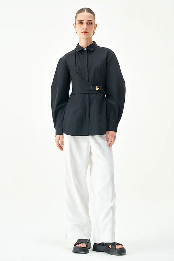  Black Cotton Shirt  by Notebook at Pernia's Pop Up Shop