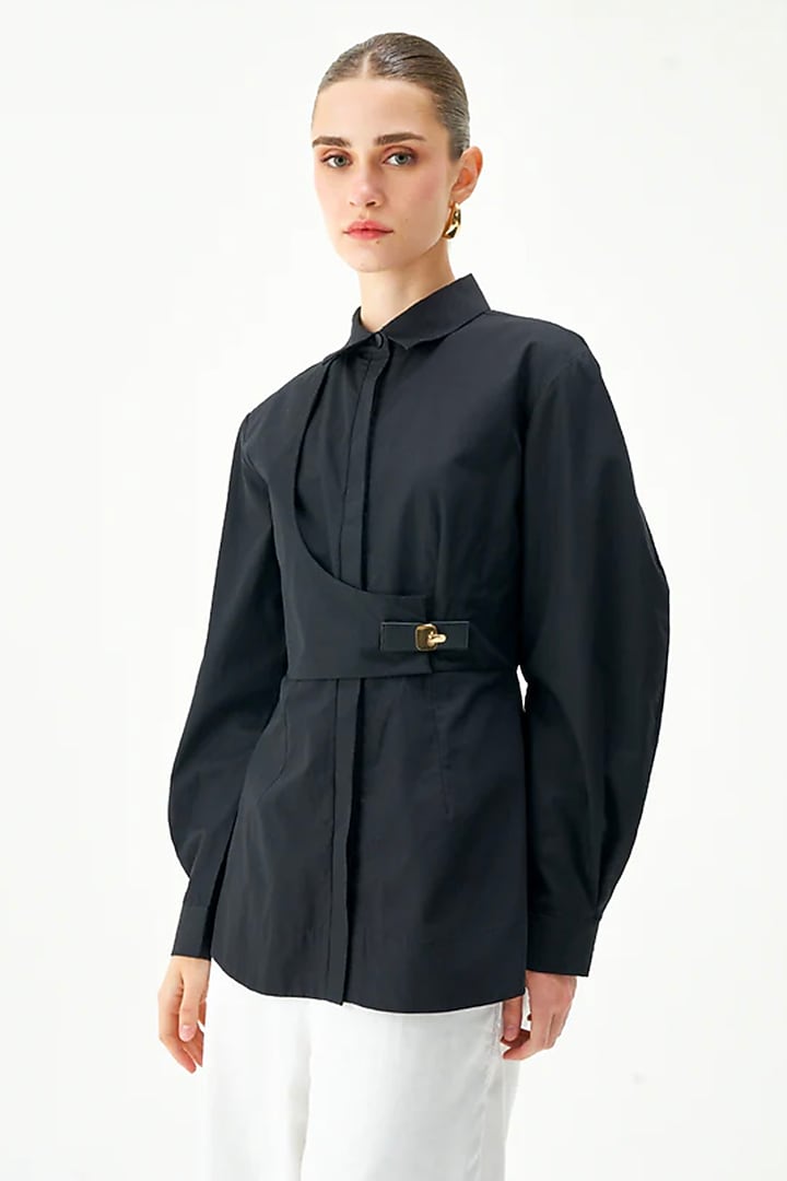 Black Cotton Shirt by Notebook at Pernia's Pop Up Shop