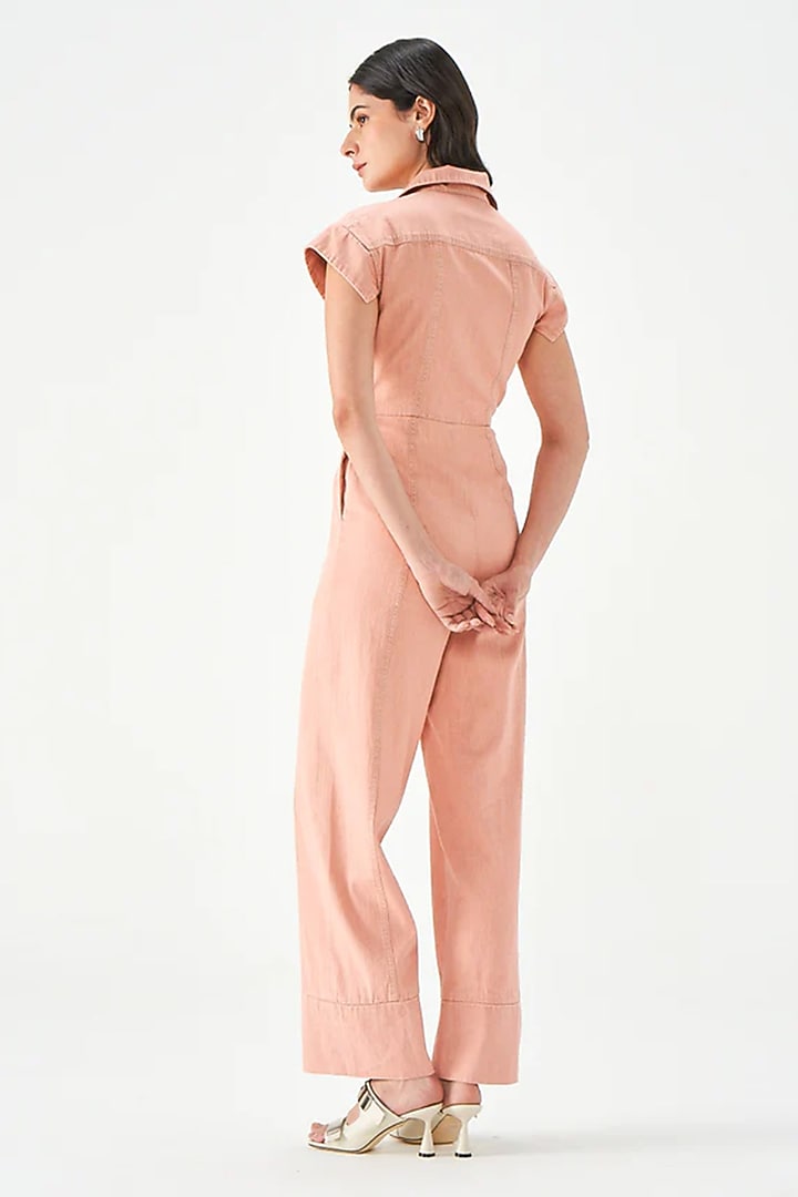 Blush Pink Cotton Jumpsuit by Notebook at Pernia's Pop Up Shop