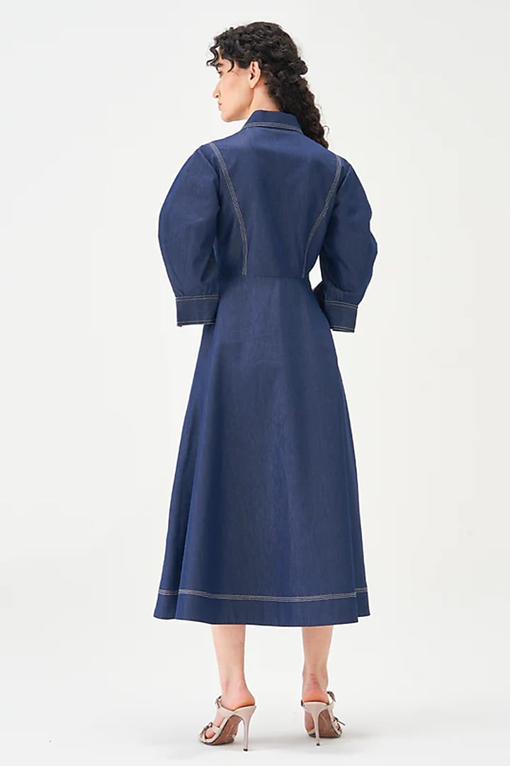 Blue Cotton Vacation Dress by Notebook at Pernia's Pop Up Shop