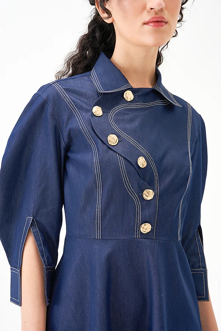 Blue Cotton Vacation Dress by Notebook at Pernia's Pop Up Shop