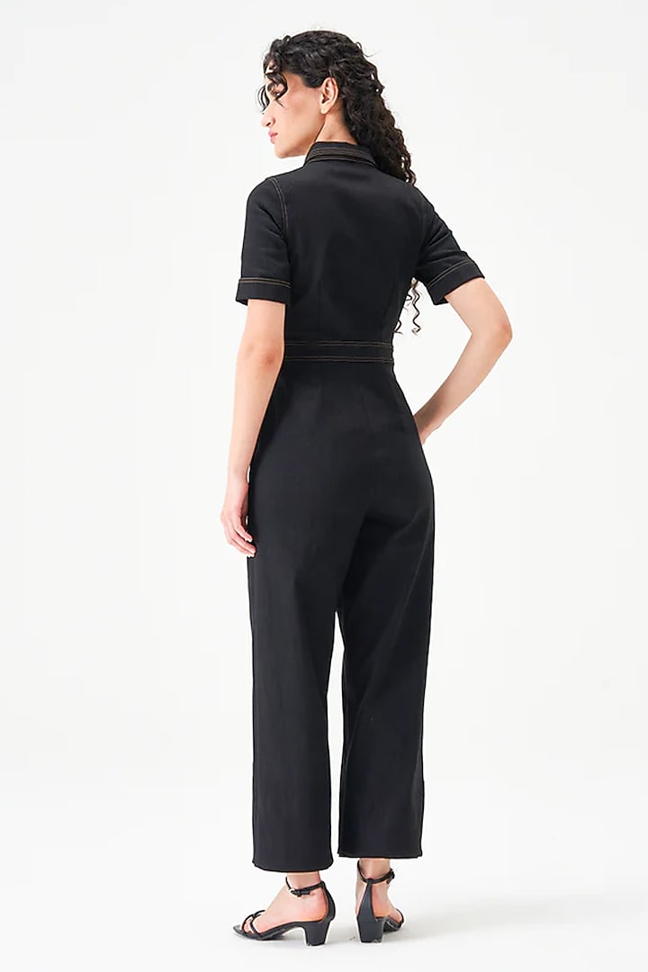 Black Cotton Jumpsuit by Notebook at Pernia's Pop Up Shop