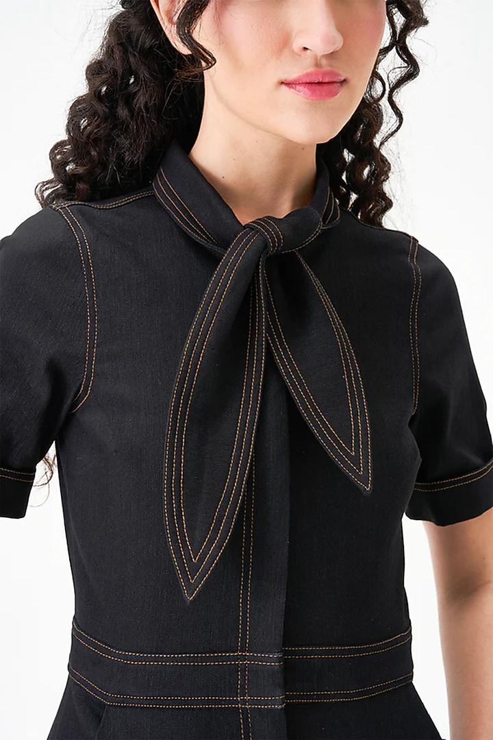 Black Cotton Jumpsuit by Notebook at Pernia's Pop Up Shop