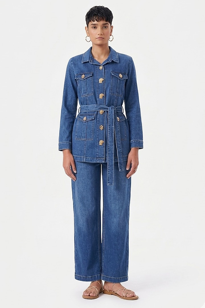 Blue Cotton Co-Ord Set by Notebook at Pernia's Pop Up Shop