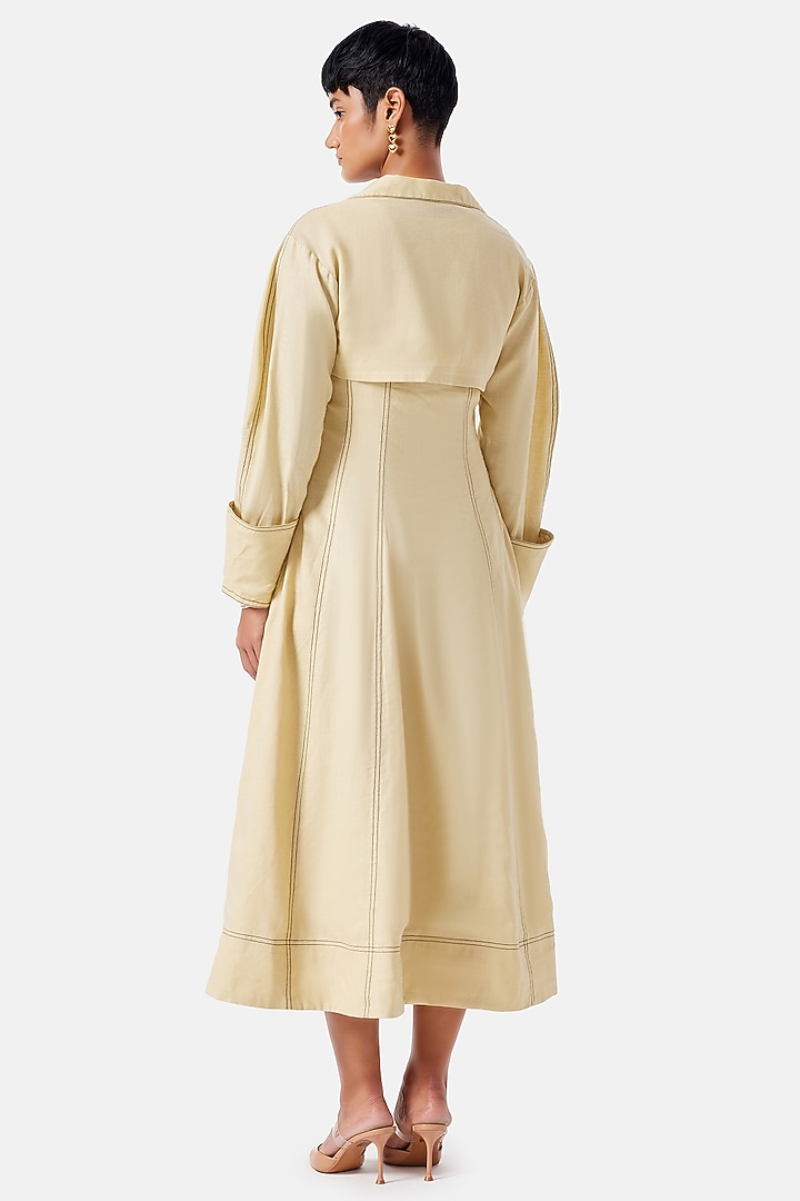 Butter Yellow Cotton & Linen Summer Shirt Dress by Notebook at Pernia's Pop Up Shop