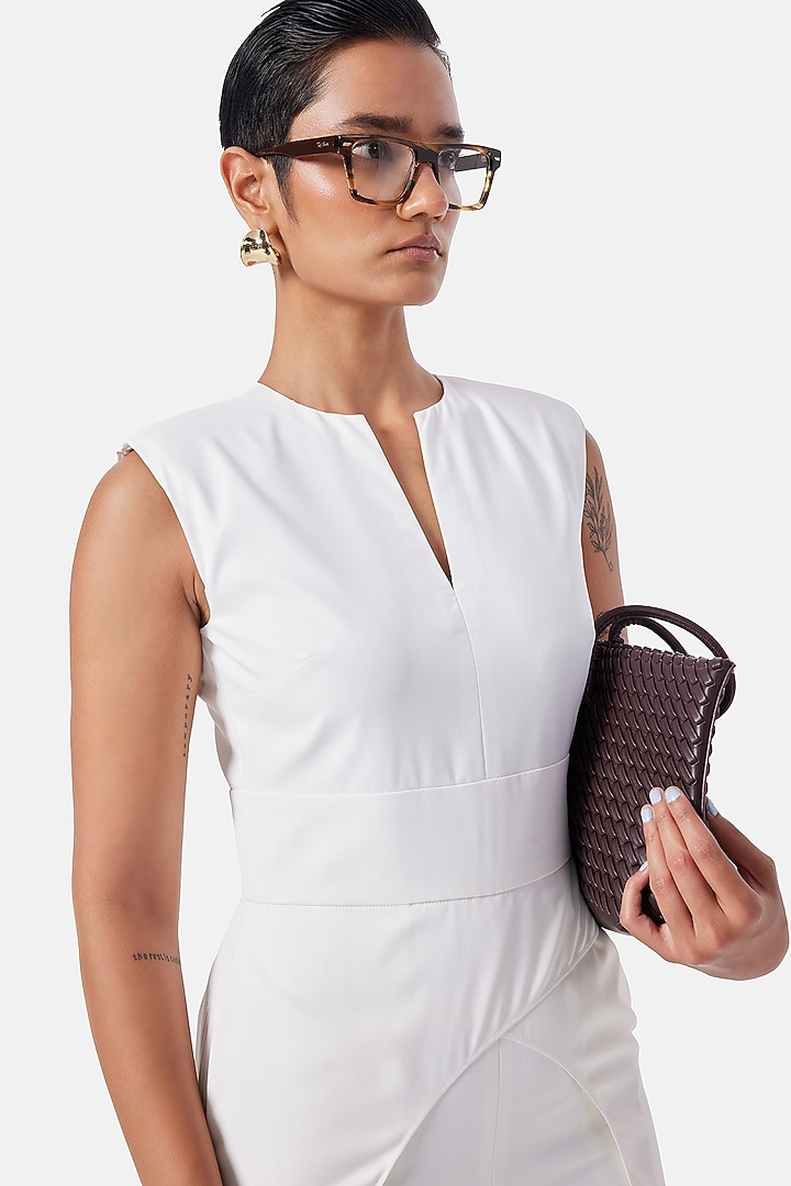 Ivory Polyester Jumpsuit by Notebook at Pernia's Pop Up Shop