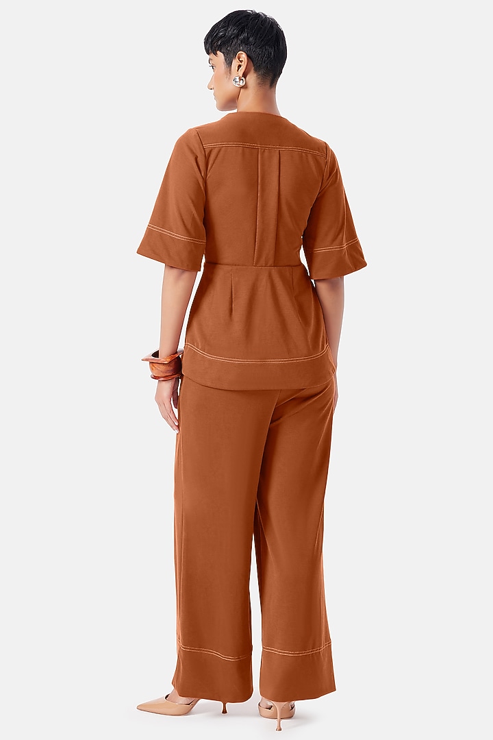 Rust Polyester Co-Ord Set by Notebook at Pernia's Pop Up Shop
