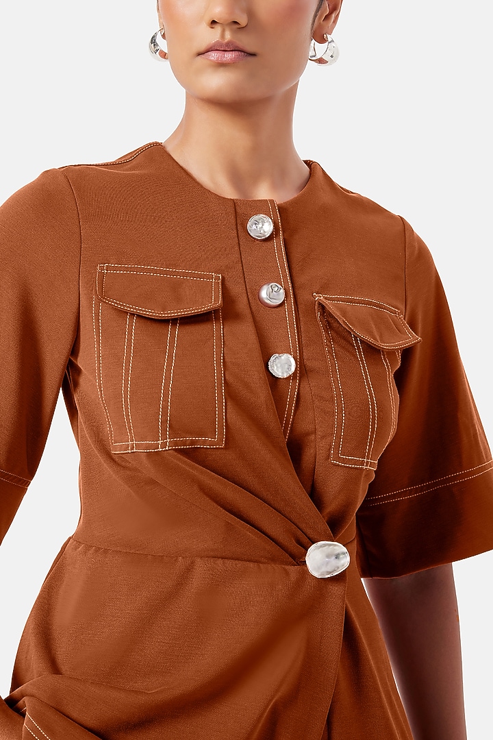 Rust Polyester Co-Ord Set by Notebook at Pernia's Pop Up Shop