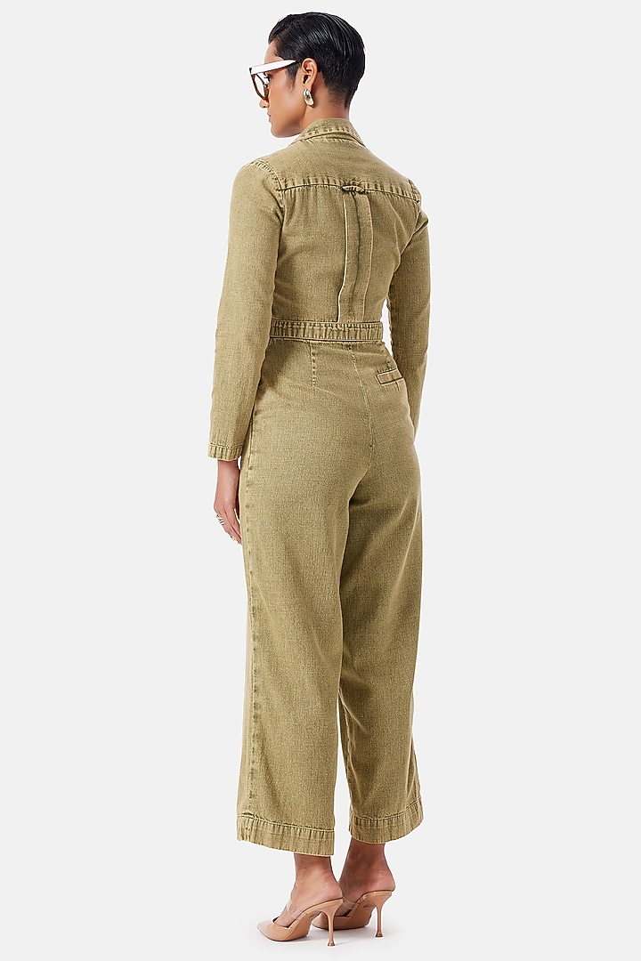 Green Polyester Jumpsuit by Notebook at Pernia's Pop Up Shop
