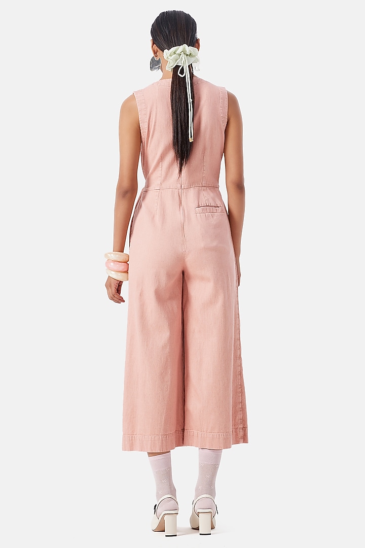 Pink Cotton Jumpsuit by Notebook at Pernia's Pop Up Shop
