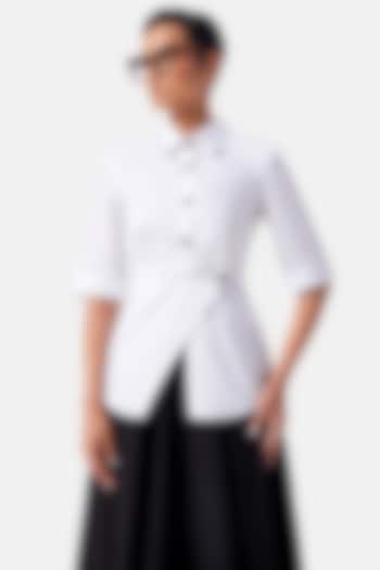White Cotton Poplin Shirt by Notebook at Pernia's Pop Up Shop